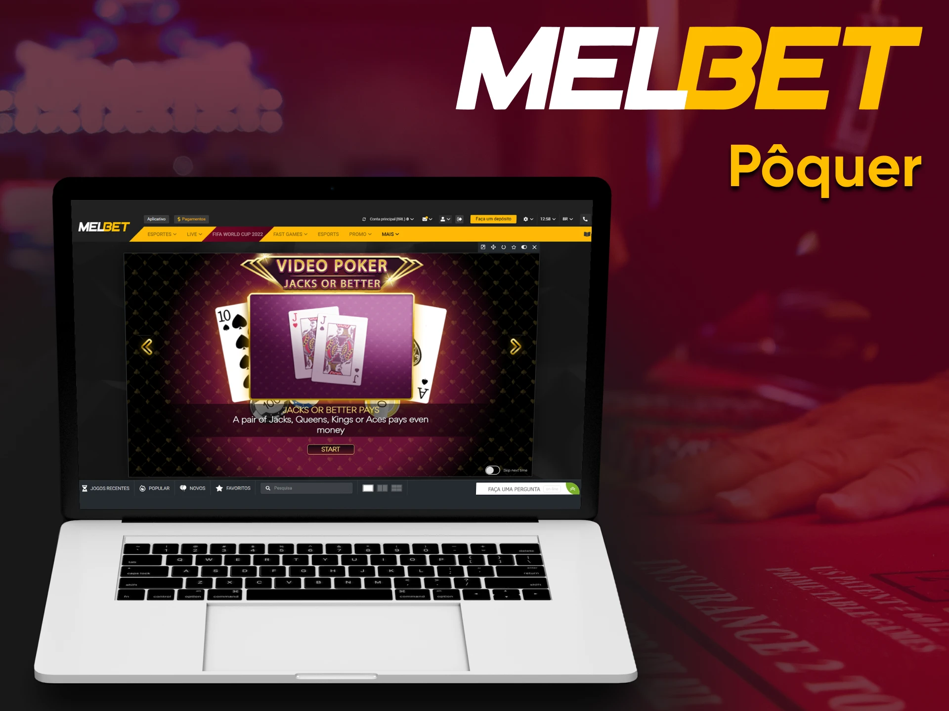 To play Poker by Melbet, go to the desired section.