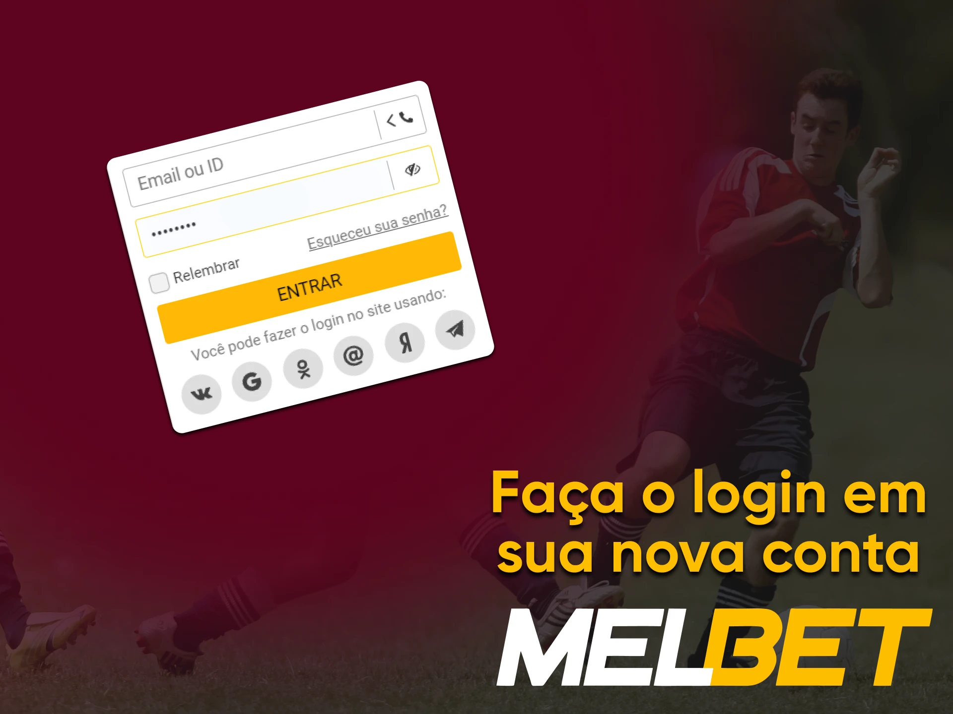 To replenish your account, log in to your Melbet account.