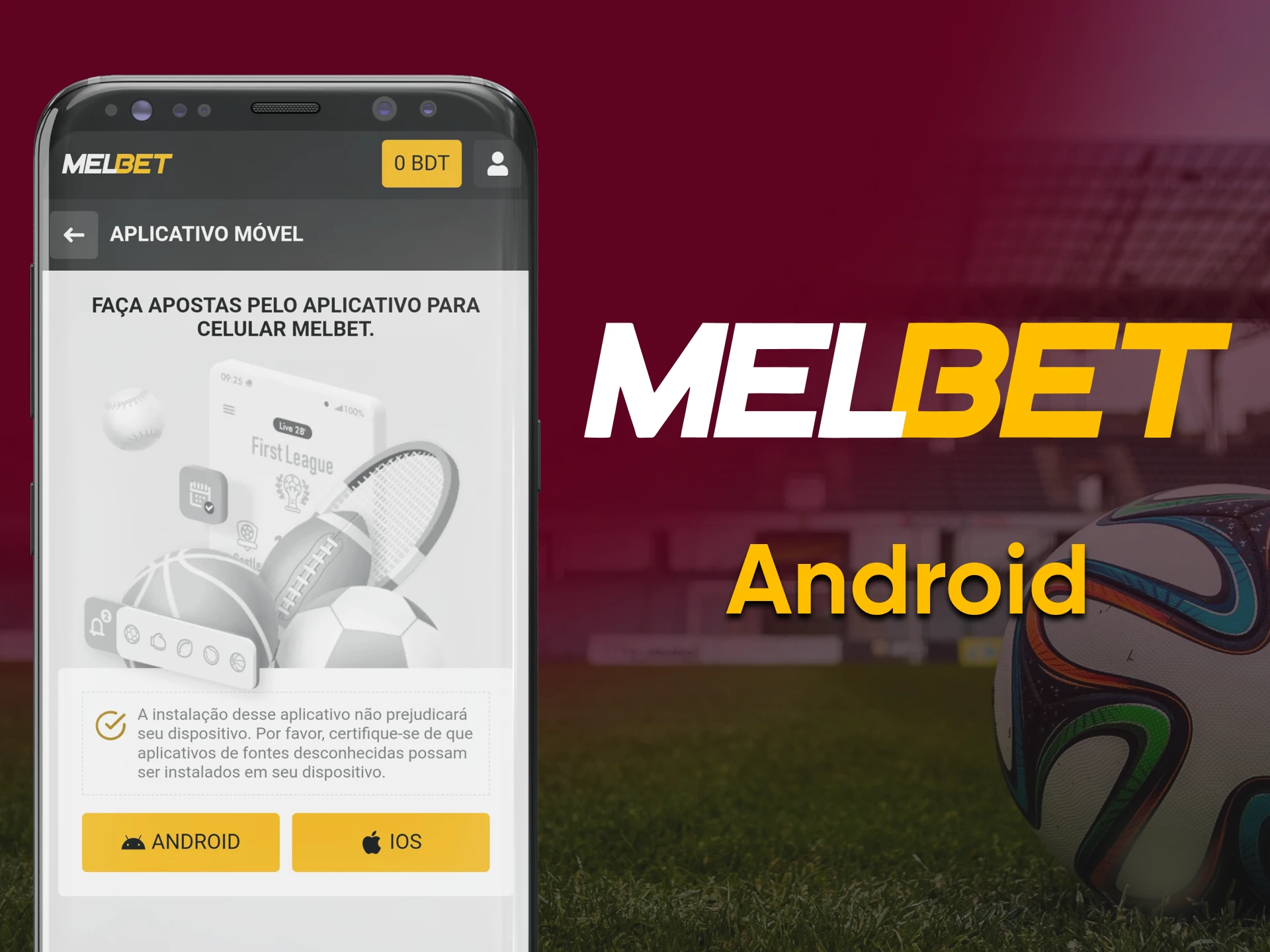 Aplicativo Melbet para dispositivos Android.
