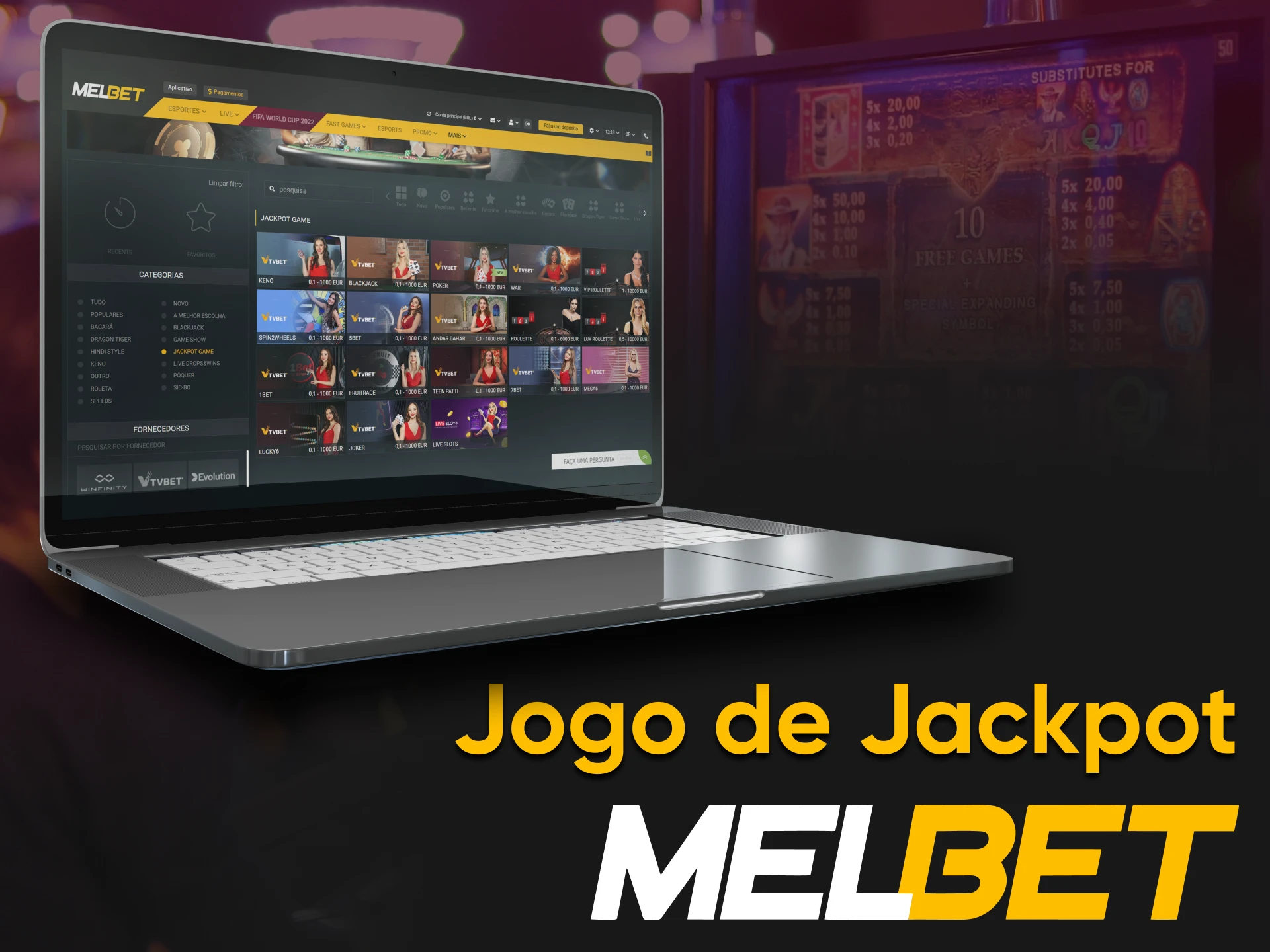 To play the Melbet Jackpot, go to the desired section.