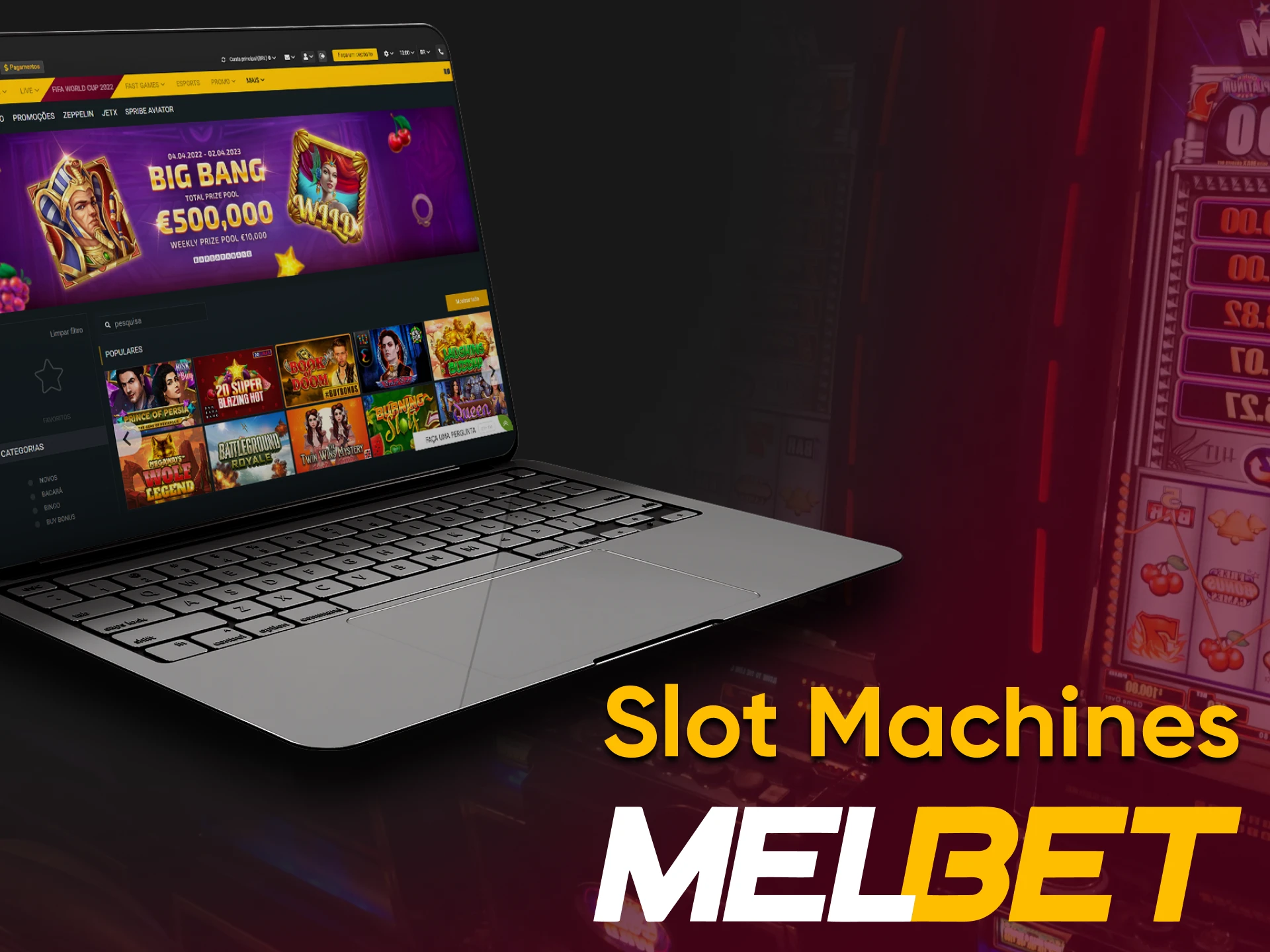 O site da Melbet tem uma seção com Slot.