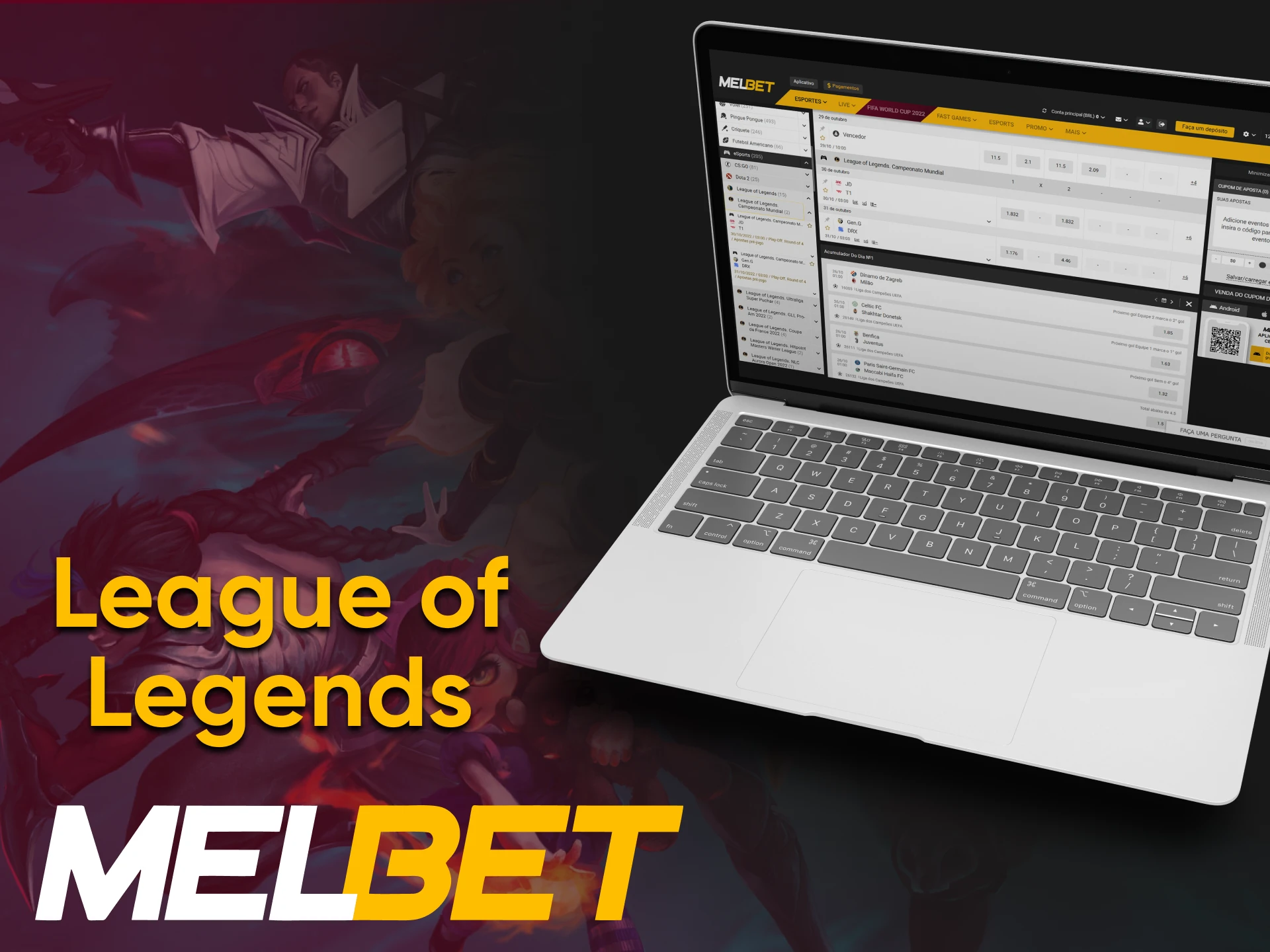 On the Melbet website, you can play League of Legends.