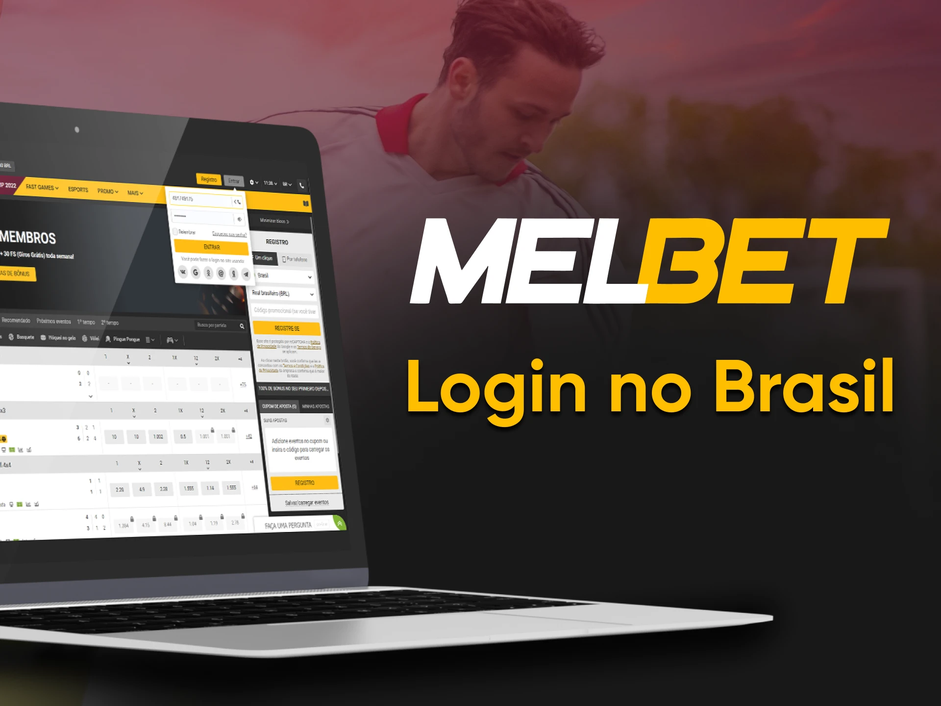 You must be logged in to use the Melbet website.