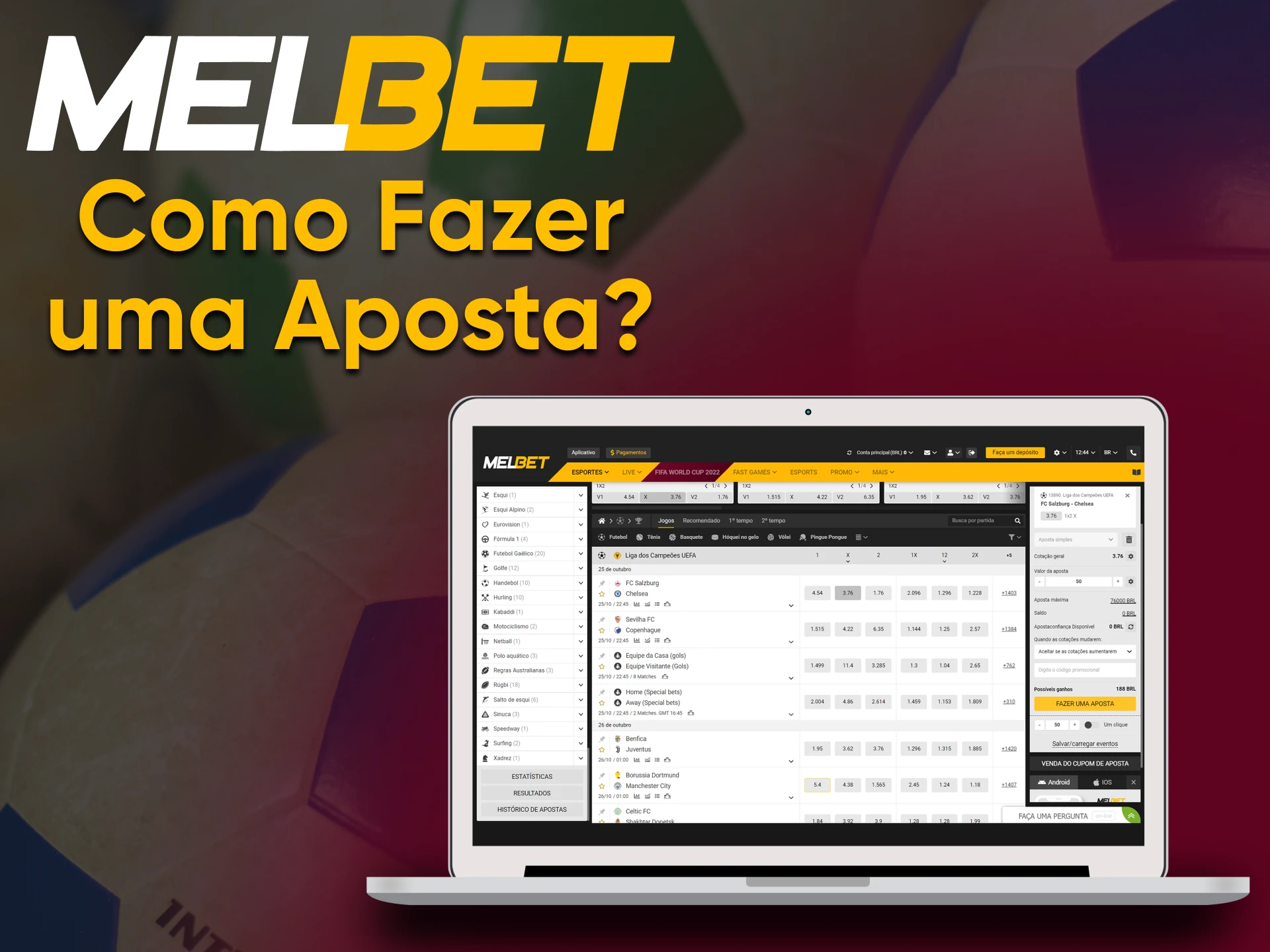 On the Melbet website, you can place bets.