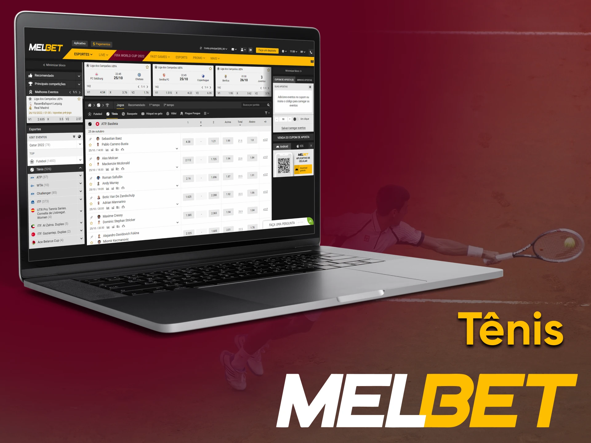 There are bets on tennis from Melbet.