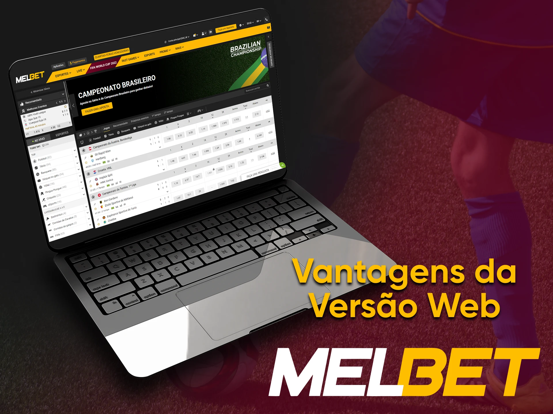 Use a versão oficial do site da Melbet.