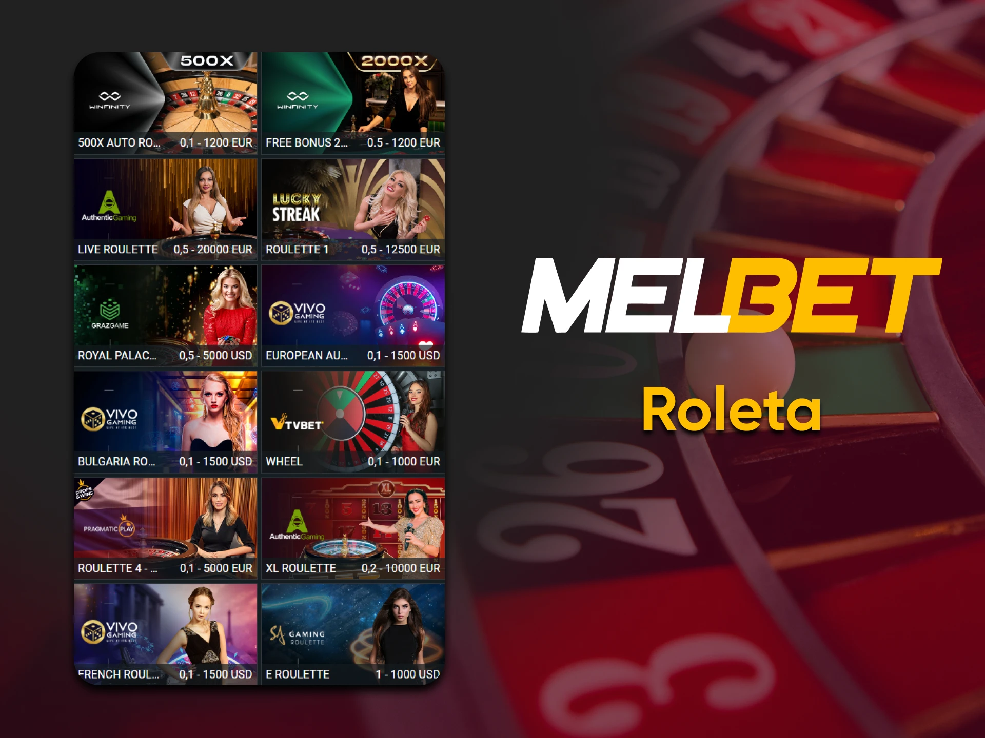Jogue Roleta com Melbet.