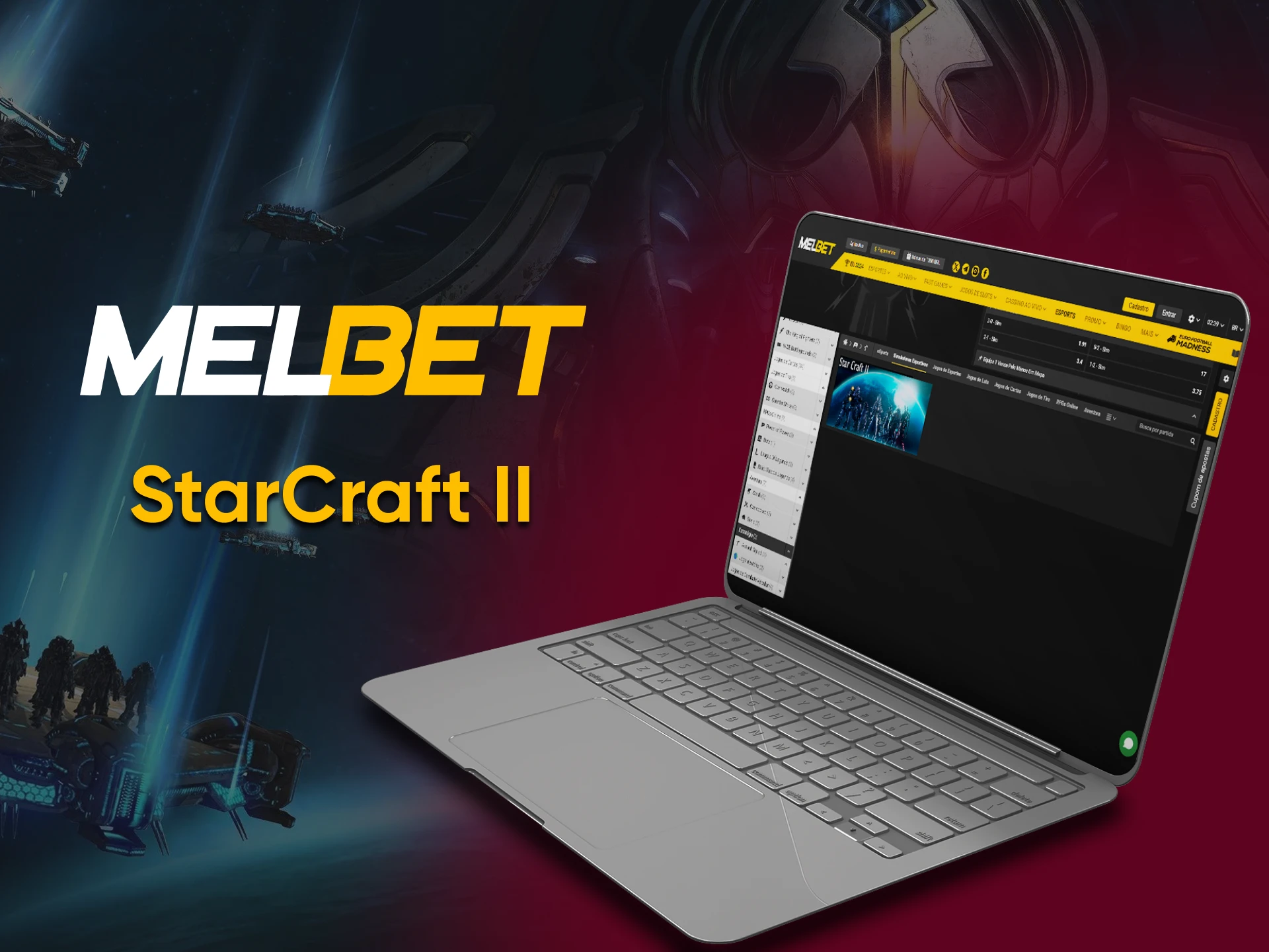 Para apostas em eSports da Melbet, escolha StarCraft 2.