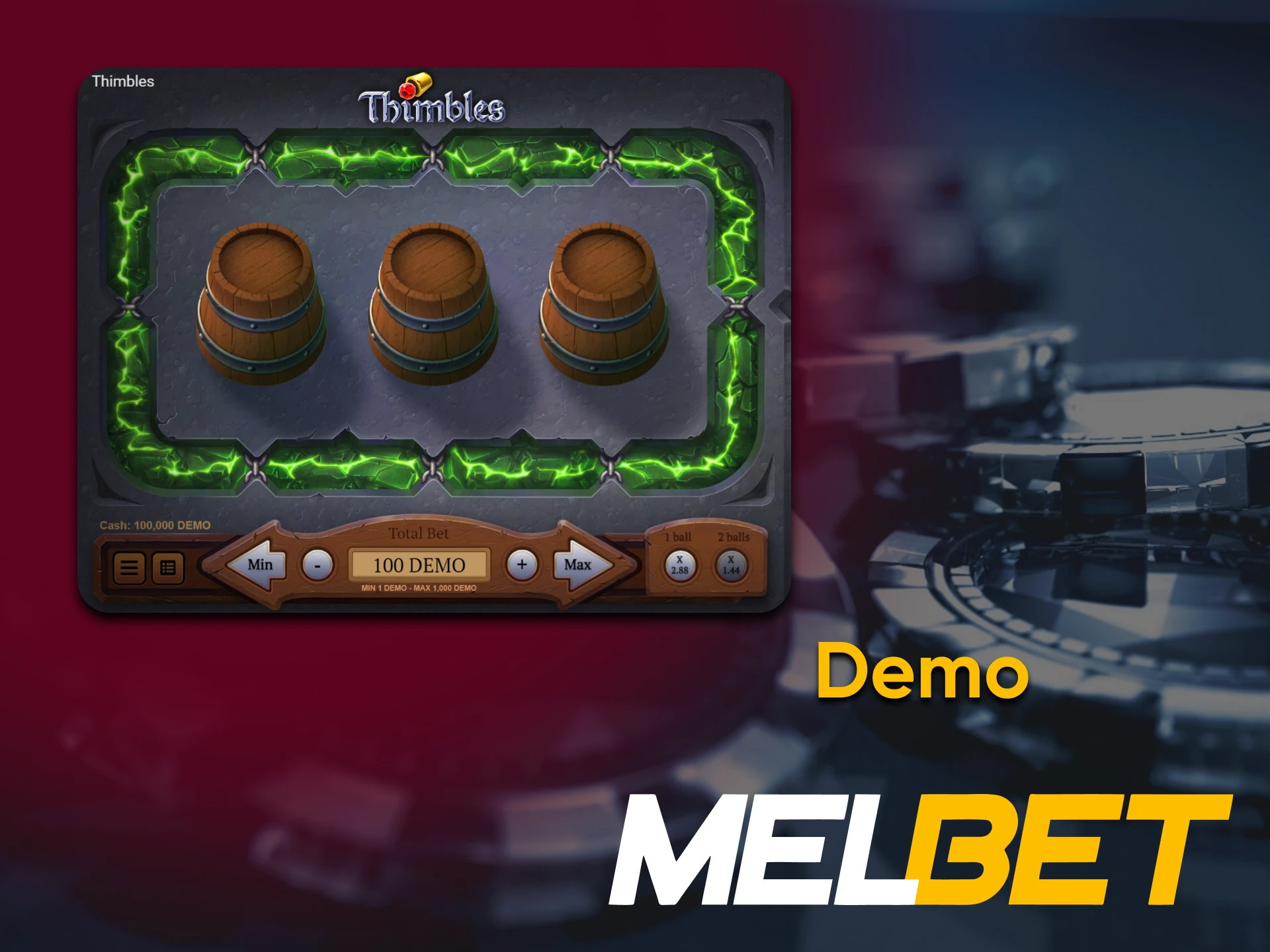 Pratique na versão demo do jogo Thimbles da Melbet.