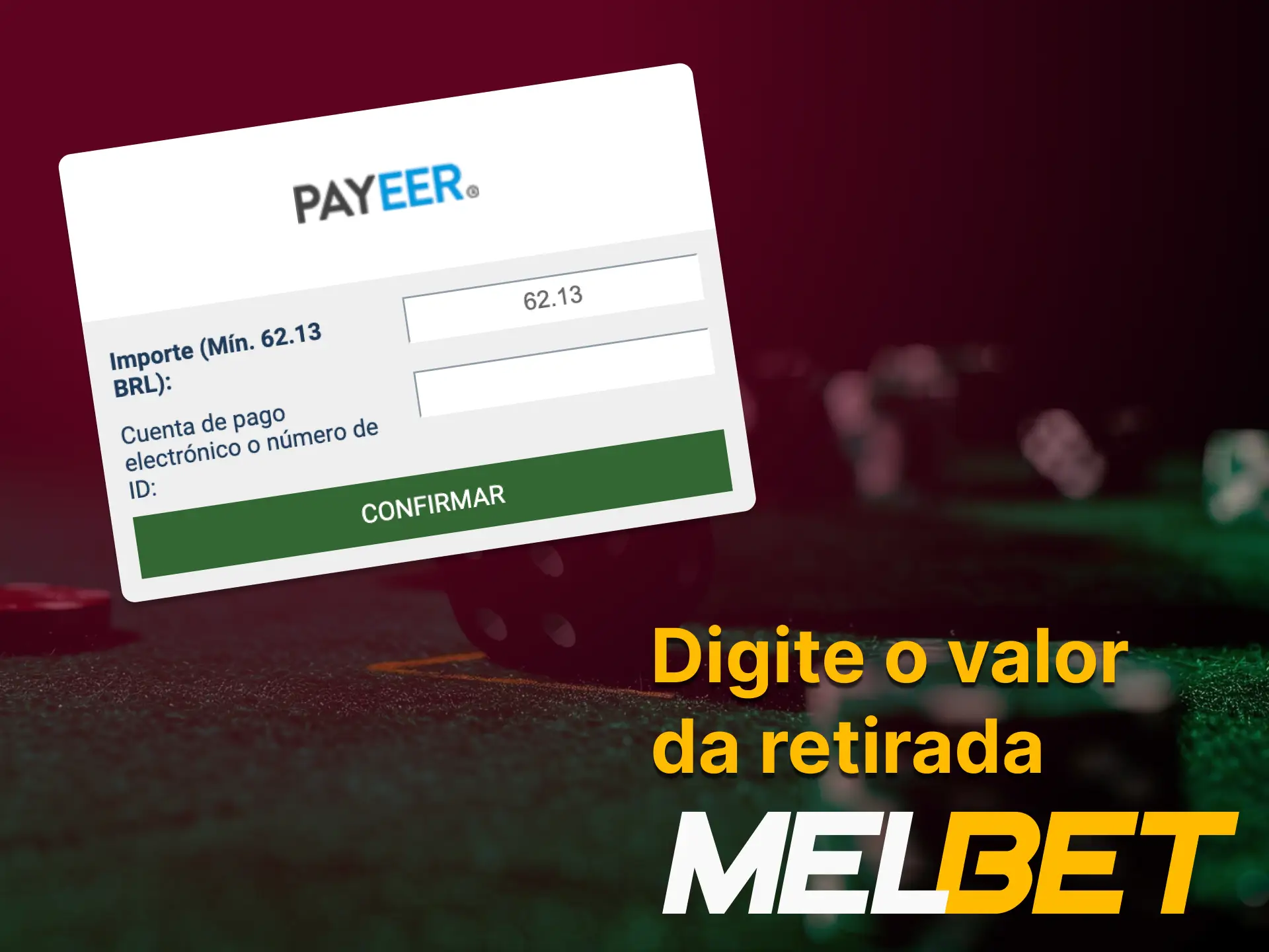 O que você precisa indicar para sacar dinheiro do cassino online Melbet.